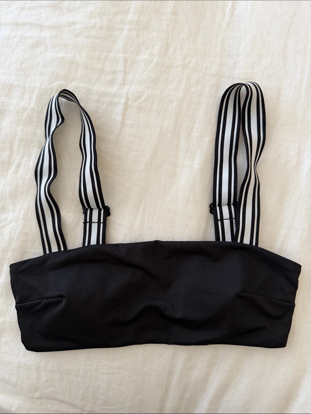 H&M Black Bandeau Bralette with Striped Elastic Straps